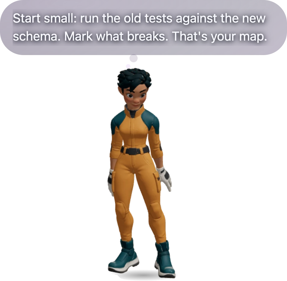Pip answering with a speech bubble